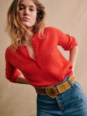 Sezane Leon Jumper Sweater in Red Medium